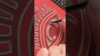 Painting a linocut print with watercolor ️️ #oddlysatisfying #linocut #printmaking #artist