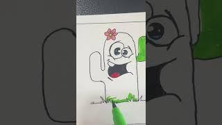 Easy Drawing Cactus #shorts #doodle #art