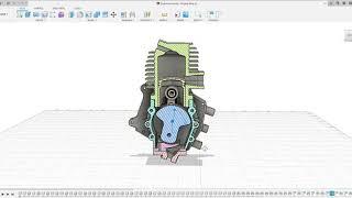 Animation of piston in engine (Autodesk Fusion 360)