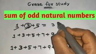 Maths trick | sumo odd natural numbers | craze for study