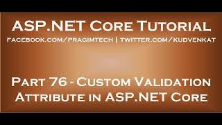 Custom validation attribute in asp net core