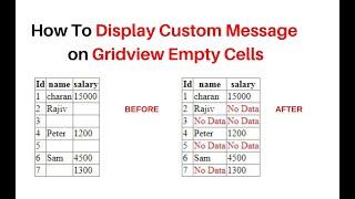 gridview empty cells color with custom message c# asp.net 4.6