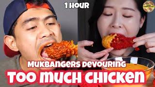 mukbangers eating too much CHICKEN (1 hour satisfying ASMR compilation )