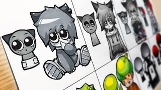 Drawing Sprunki but Human : Phase 0 vs Phase 1 vs Phase 2 vs Phase 3 [Real Life] Gray, Mr. Tree