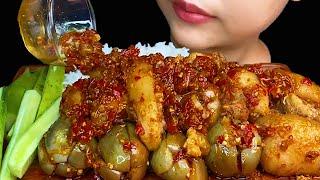 SPICY FOOD||SPICY PORK LEG CURRY, SPICY EGGPLANTS & WHITE RICE