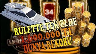 RULET RECORD WİN | RULET'TE DÜNYA REKORU TEK ELDE  1.6 MİLYON TL! BİNA'DAN KOVULDUK ! #rulet #record