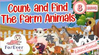 Count and Find the Farm Animals - Learn Farm Animal Names in English - Educational Kids / Toddler