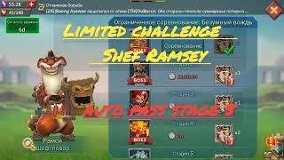 Lords mobile auto pass stage 5. Limited challenges shef Ramsey