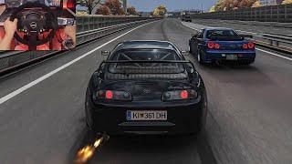 1013HP Toyota Supra MK4 & 973HP Nissan Skyline GTR R34 Convoy - Assetto Corsa | Thrustmaster T300 RS