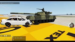 Раздавил машину ТАНКОМ в BeamNG drive.