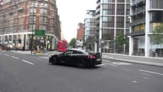 CRAZY LOUD NISSAN GTR DRIFTING/SMOKING THE STREETS IN LONDON!!