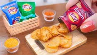 Satisfying Miniature Crispy Lay's Potato Chips  Mini Yummy's Potato Wafers Recipe  ASMR Cooking