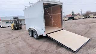 LOOK 6x12 Tandem Axle Enclosed Cargo Trailer w Ladder Racks - AAA Trailer Howell MI