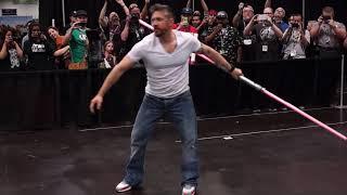 Ray Park (Darth Maul) and a double-bladed lightsaber