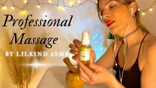 ⎣ASMR⎤MASSAGE Relaxant du dos 𑁍 Oil and Herbes, Crinkles, Relaxing Massage, Slowly Movements