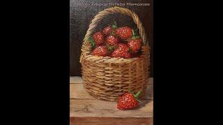 "Рисуем клубнику" Draw strawberries.Мастер классы по живописи Вугара Мамедова