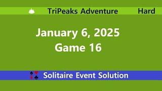 TriPeaks Adventure Game #16 | January 6, 2025 Event | Hard