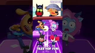 SHERIFF LABRADOR EXE vs SHERIFF PAPILLON vs DOBIE EXE X Coffin Dance Tiles Hop #shorts