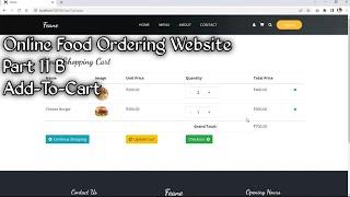 Online Food Ordering Website Part 11-B Using Asp.Net C# & Sql Server | User Cart(Add To Cart)