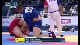 100 kg. Viktors Resko (LAT) vs Edin Durakovic (MKD) World Sambo Championship 2017,Sochi-RUS