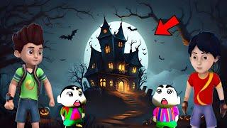 GTA 5 : FRANKLIN, SHINCHAN AND HIS FRIENDS VISITING HORROR MANSION