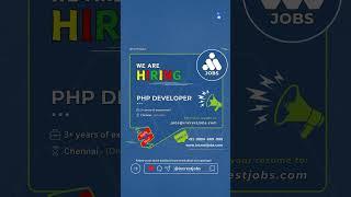 We are hiring a PHP Developer.