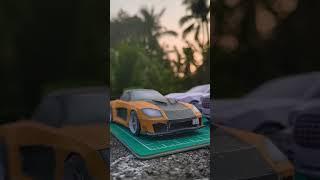 sunset+ paper cars 🫣 #lavahicrafts #papercraft #diecastcollection