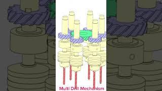 Multi Drill Mechanism #machine #mechanisms #cad #shorts #solidwork