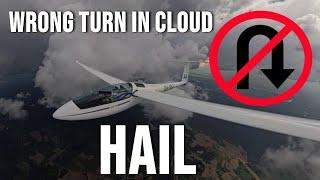 Wrong turn in cloud - flying trough hail