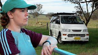 Vanlife ALONE on a Farm -  Mishubishi Delica Weekend Camping