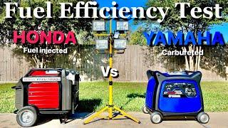 HONDA EU7000I VS YAMAHA EF6300ISED  Fuel Efficiency Test | Carburetor vs Injector