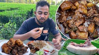 Pork cooking with sesame seeds Northeast food | Pork til recipe | pork curry cooking and eating