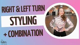 SALSA Basic RIGHT TURN & Basic LEFT TURN add beautiful styling arms | learn MULTIPLE SPINS