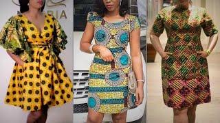 Unique African print short dress styles for ladies | asoebi styles | owambe outfit