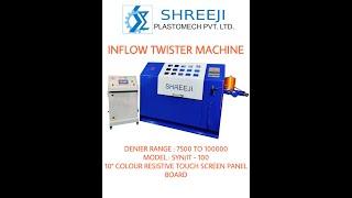 INFLOW TWISTER MACHINE ( FOR CROSS WINDING PACKAGE MAKING )