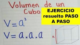 Como calcular el VOLUMEN de un CUBO  (con arista)