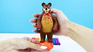 Bear exe «Masha and Bear» made from polymer clay, sculpture timelapse  Plastilina Tutorial #shorts