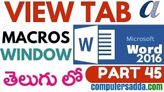 Ms-word 2016 in Telugu 45(Macros & Window) (www.computersadda.com)