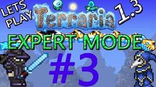 Terraria 1.3 Expert Let's Play Part 3!: GRANITE BIOME!