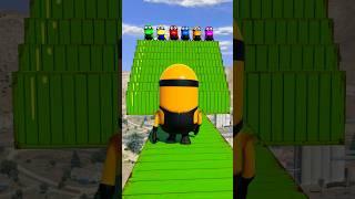 GTA V - EPIC RAGDOLLS | ORANGE MINION & RAINBOW MINIONS JUMPS/FAILS S02 EP.172 #shorts #gta