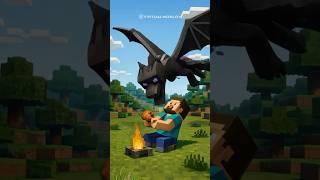 Ender the dragon stole Steve's chicken 🫢 #minecraft #ai #enderdragon #usa