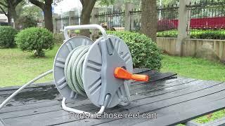 VERTAK heavy duty rolling easy to store and move household portable garden hose reel cart TG7301026