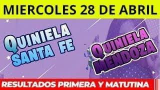 Quinielas Primera y matutina de Santa Fe y Mendoza Miércoles 28 de Abril