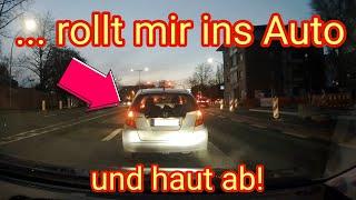 Unfallflucht: rollt mir ins Auto und haut einfach ab! Dashcam-Video aus Deutschland