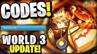 *NEW* All Working WORLD 3 UPDATE CODES FOR ANIME SIMULATOR! ROBLOX ANIME SIMULATOR CODES