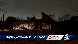 Little Flock homes severely damaged by tornado