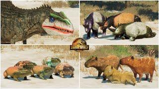 ALL 46 NEW DINOSAUR SPECIES, REPTILES and PREHISTORIC ANIMALS INTRO in SAN MARIE | JWE2 MODS