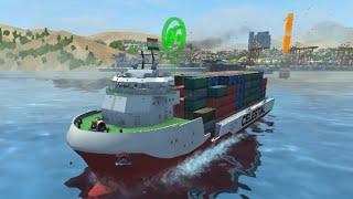 Ship Sim 2019 || Small cargo ship || Loading and discharging containers || Navigation