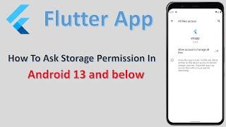 How To Ask For Storage Permission In Flutter App || Permission Handler Package