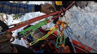 High Angle Litter Rescue in a Cliff Environment (Ski Patrol)